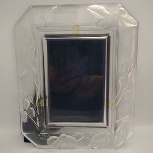 Home Beautiful Floral Frosted Glass Picture 10 3/4" Frame Harmony Fits 5" x 7"